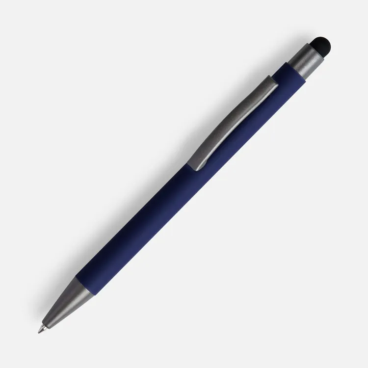 Ручка шариковая Atento Soft Touch со стилусом, темно-синяя арт.16428.40