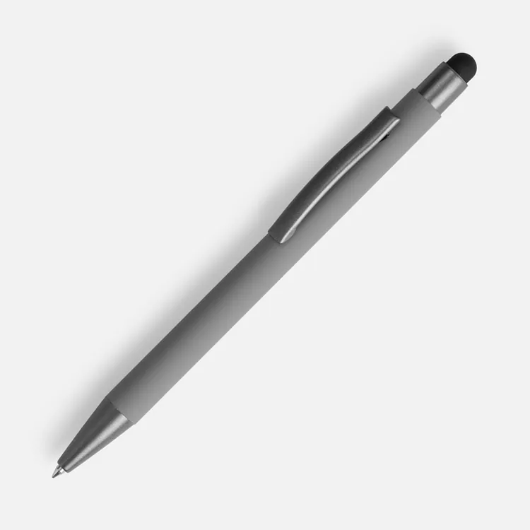 Ручка шариковая Atento Soft Touch со стилусом, серая арт.16428.10