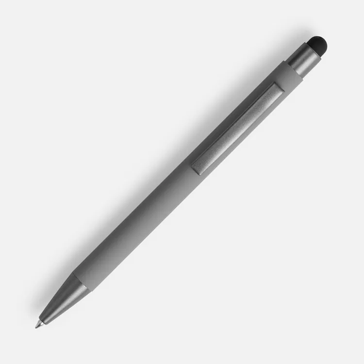 Ручка шариковая Atento Soft Touch со стилусом, серая арт.16428.10