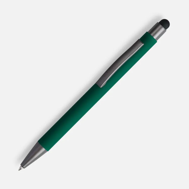 Ручка шариковая Atento Soft Touch со стилусом, зеленая арт.16428.90