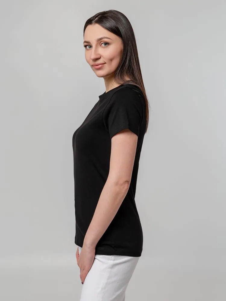 Футболка женская T-bolka Stretch Lady, черная арт.1891.30