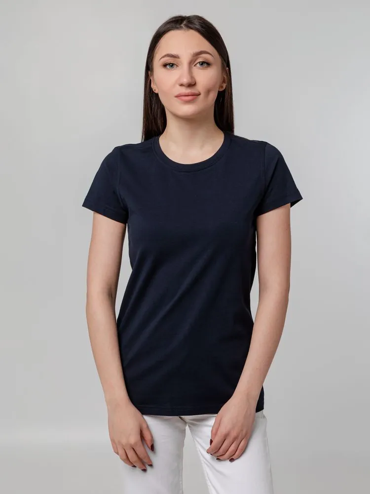 Футболка женская T-bolka Stretch Lady, темно-синяя (navy) арт.1891.40