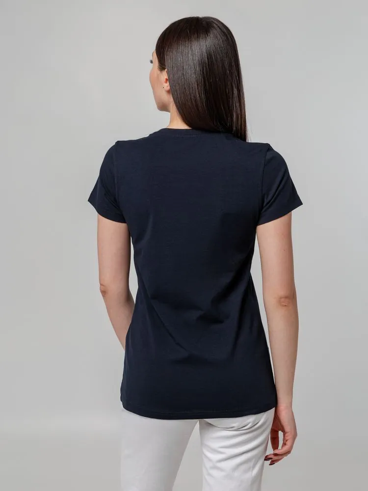 Футболка женская T-bolka Stretch Lady, темно-синяя (navy) арт.1891.40