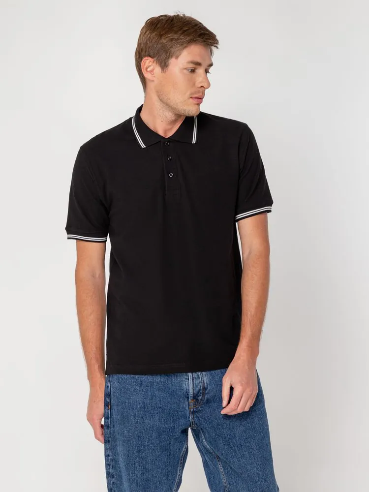 Рубашка поло Virma Stripes, черная арт.1253.30