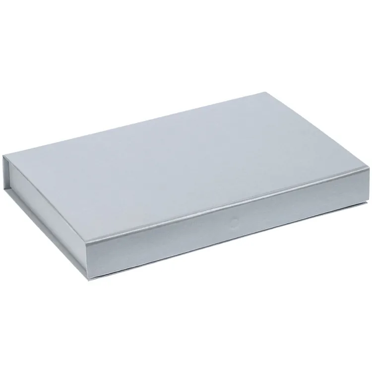 Коробка Silk с ложементом под ежедневник 13x21 см, флешку и ручку, ver. 2, серая арт.17238.10