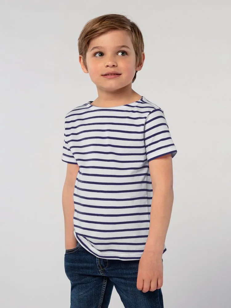 Футболка детская Miles Kids белая с темно-синим арт.01400904