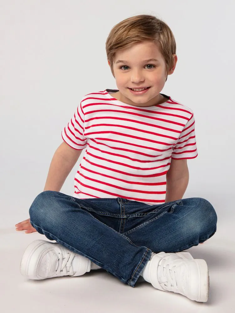 Футболка детская Miles Kids белая с красным арт.01400987