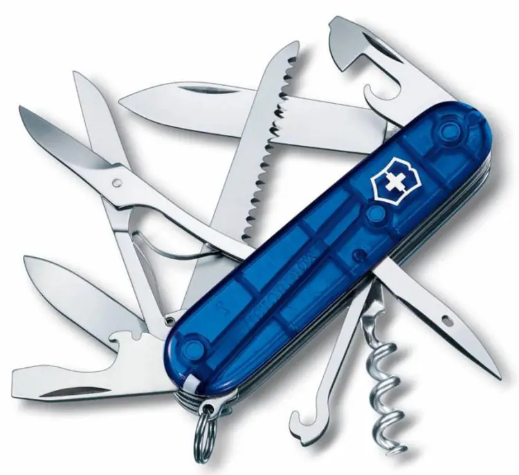 Офицерский нож Huntsman 91, прозрачный синий арт.7727.45