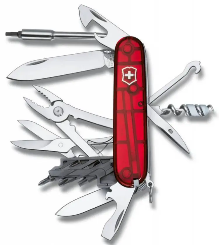 Офицерский нож CyberTool L, прозрачный красный арт.7746.55