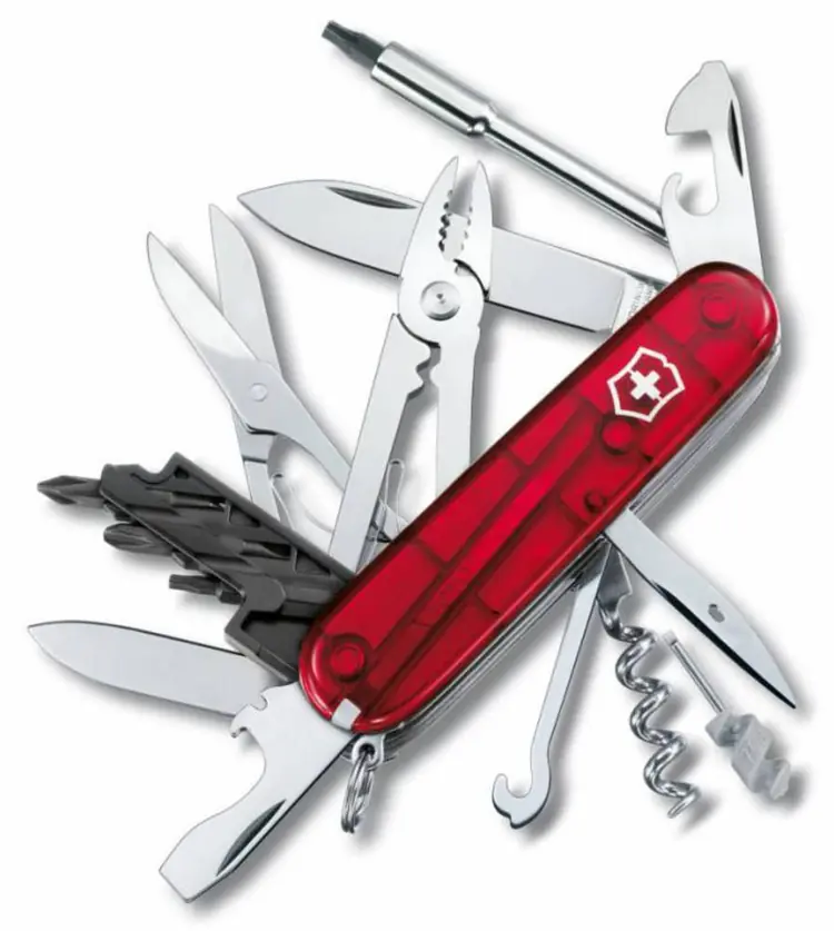 Офицерский нож CyberTool L, прозрачный красный арт.7746.55