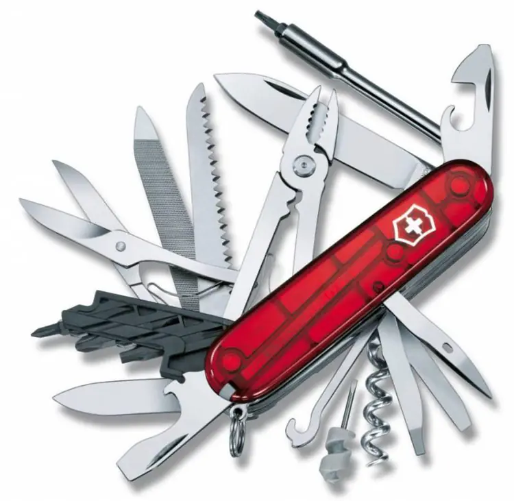 Офицерский нож CyberTool L, полупрозрачный красный арт.7747.55