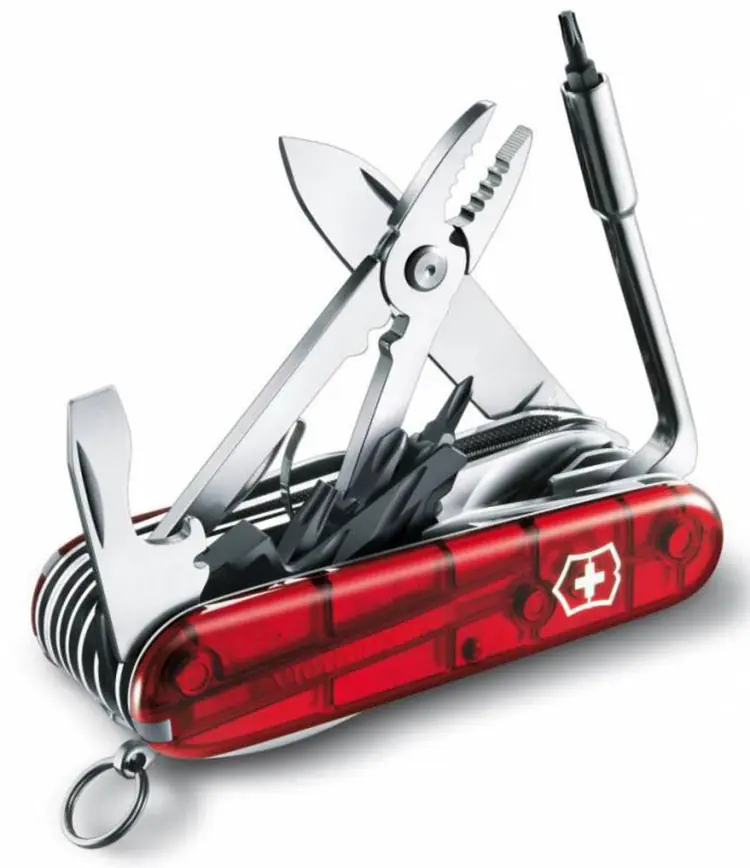 Офицерский нож CyberTool L, полупрозрачный красный арт.7747.55