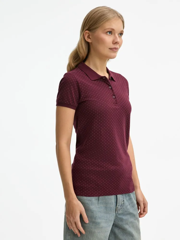 Рубашка поло женская Brandy Women, бордовая с белым арт.01707502