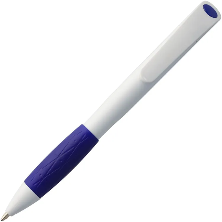 Ручка шариковая Grip, белая (молочная) с синим арт.3321.64
