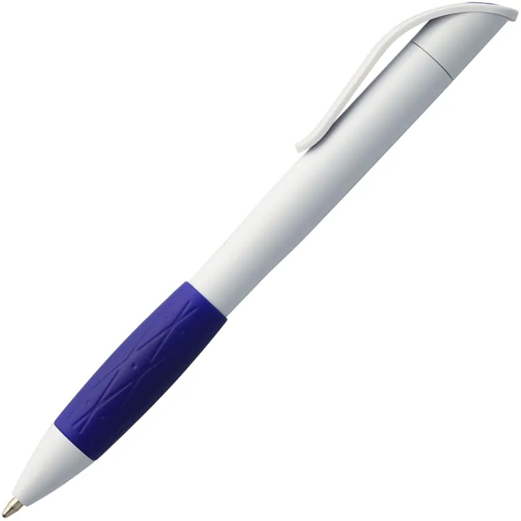 Ручка шариковая Grip, белая (молочная) с синим арт.3321.64