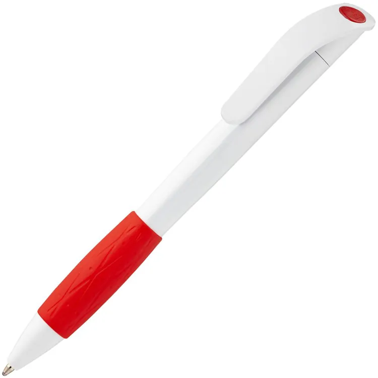 Ручка шариковая Grip, белая с красным арт.3321.65