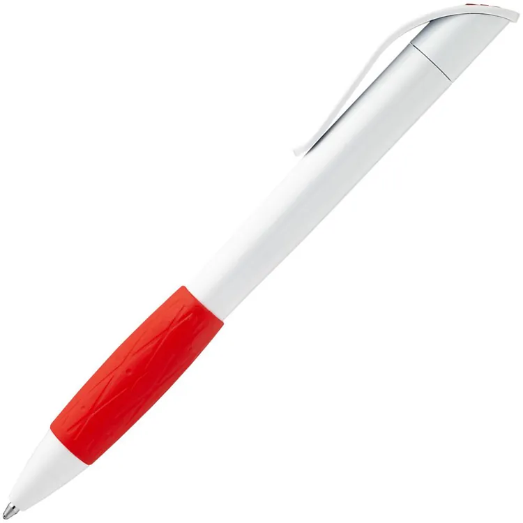 Ручка шариковая Grip, белая с красным арт.3321.65