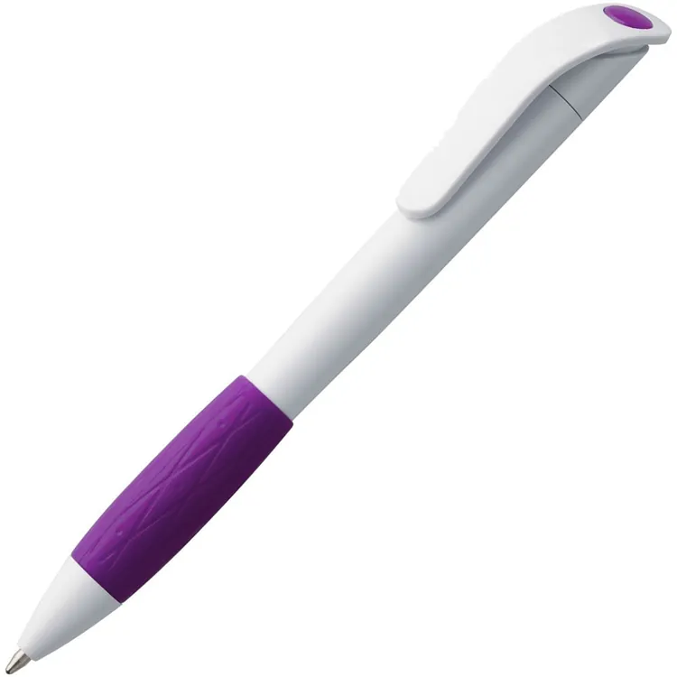Ручка шариковая Grip, белая с фиолетовым арт.3321.67