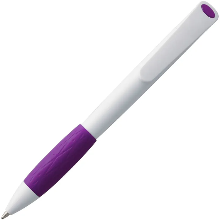 Ручка шариковая Grip, белая с фиолетовым арт.3321.67