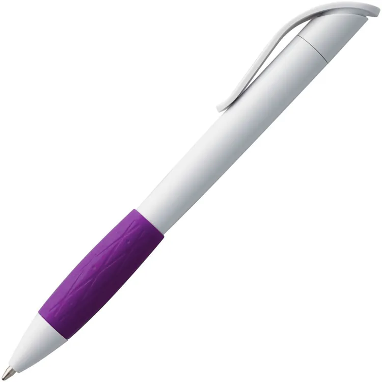 Ручка шариковая Grip, белая с фиолетовым арт.3321.67