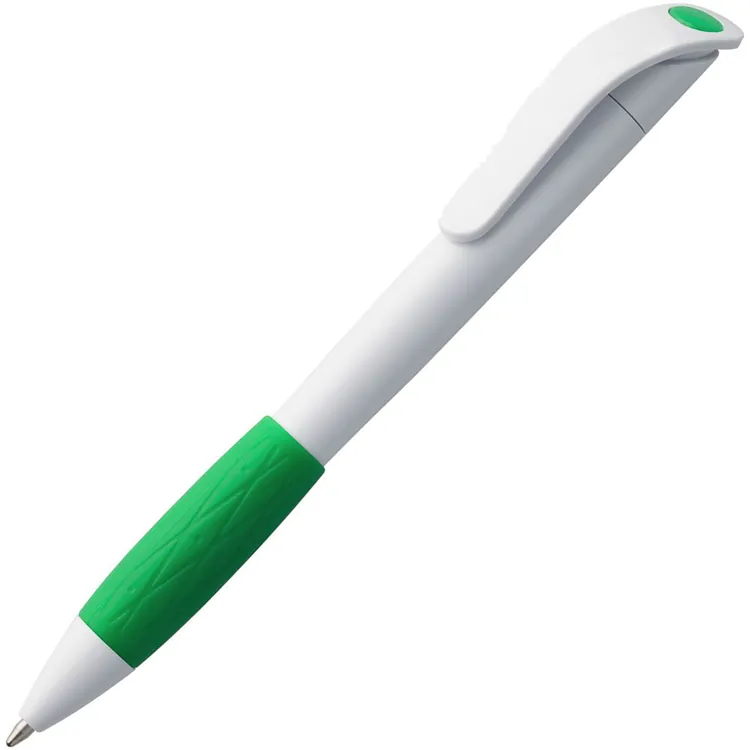 Ручка шариковая Grip, белая с зеленым арт.3321.69