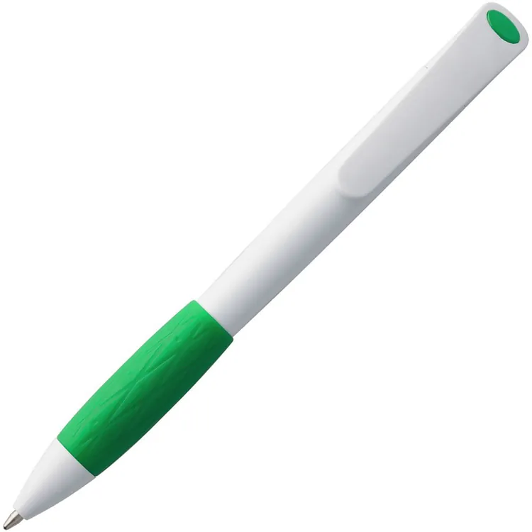 Ручка шариковая Grip, белая с зеленым арт.3321.69