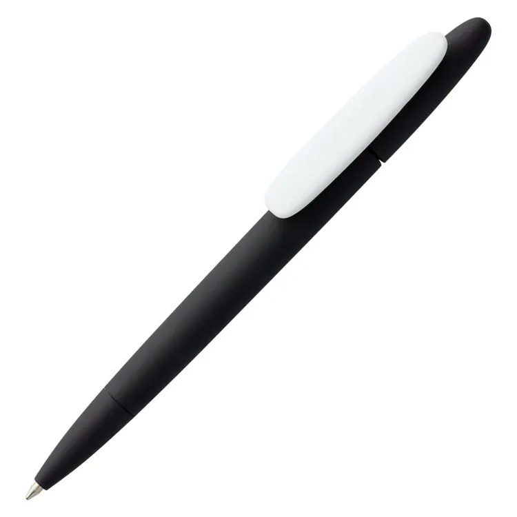 Ручка шариковая Prodir DS5 TRR-P Soft Touch, черная с белым арт.3389.36