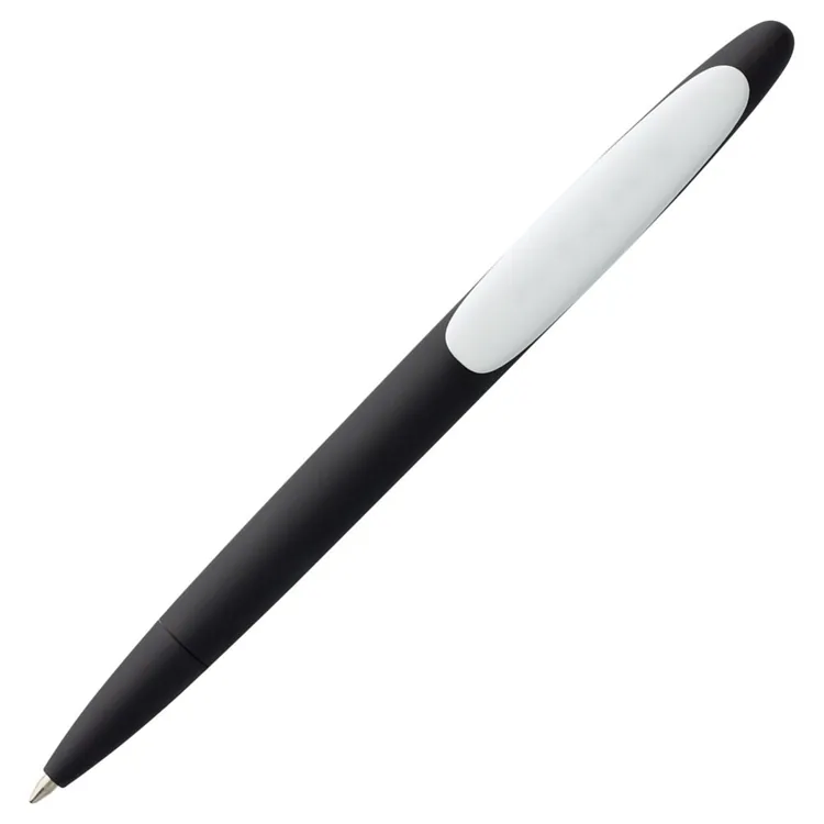 Ручка шариковая Prodir DS5 TRR-P Soft Touch, черная с белым арт.3389.36