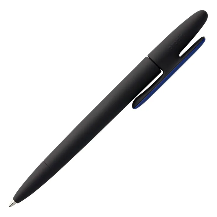 Ручка шариковая Prodir DS5 TRR-P Soft Touch, черная с синим арт.3389.34