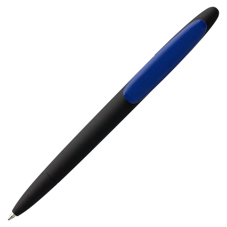 Ручка шариковая Prodir DS5 TRR-P Soft Touch, черная с синим арт.3389.34