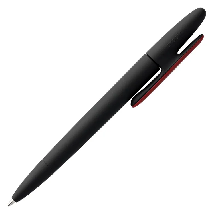 Ручка шариковая Prodir DS5 TRR-P Soft Touch, черная с красным арт.3389.35