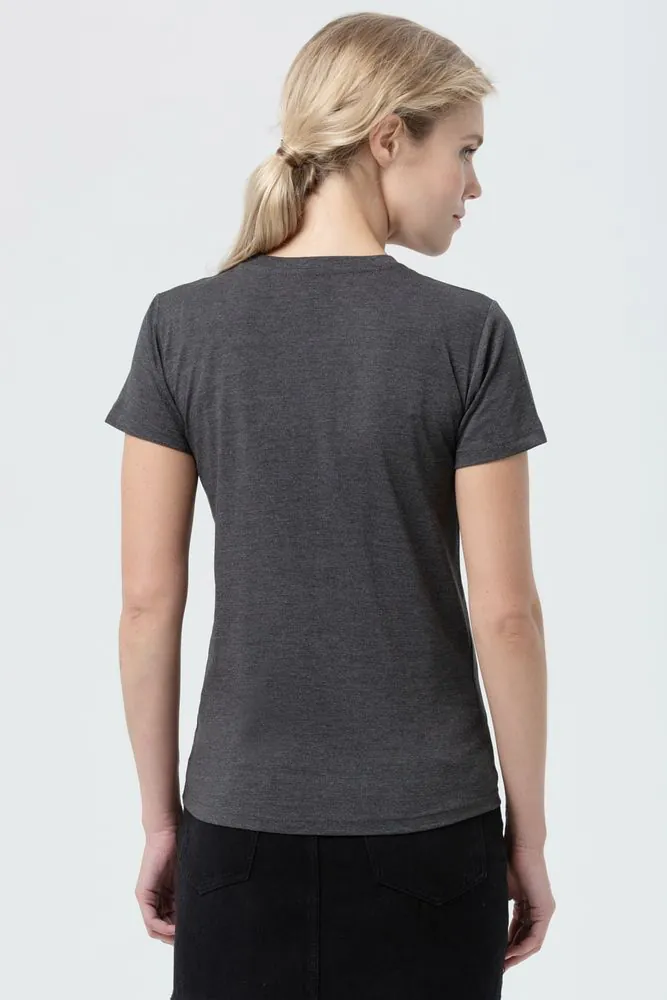Футболка женская Regent Fit Women, черный меланж арт.02758348