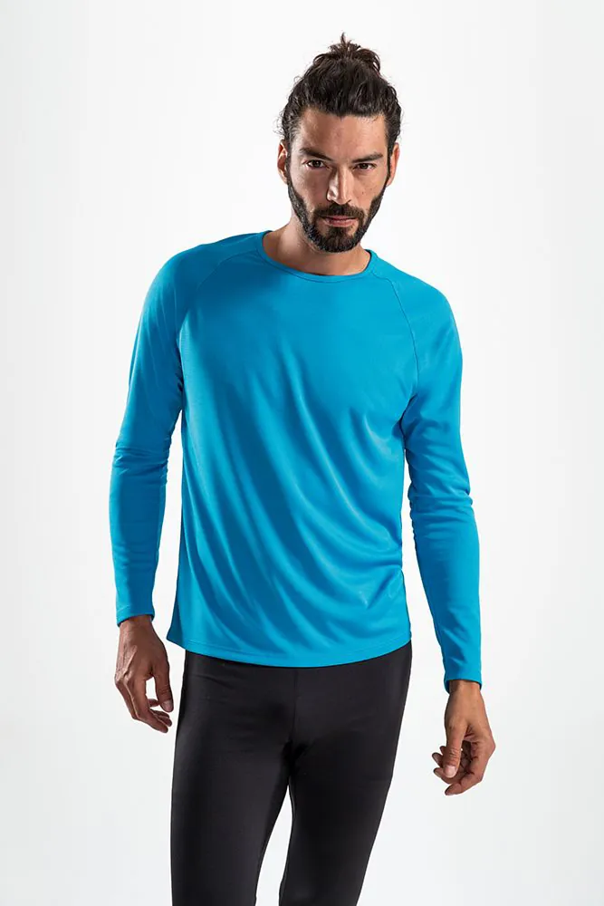 Футболка с длинным рукавом Sporty LSL Men, ярко-бирюзовая арт.02071321
