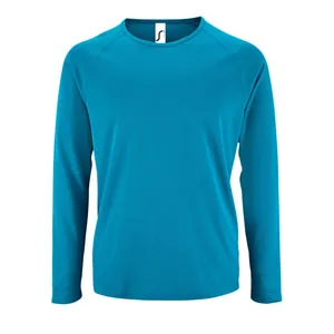 Футболка с длинным рукавом Sporty LSL Men, ярко-бирюзовая арт.02071321