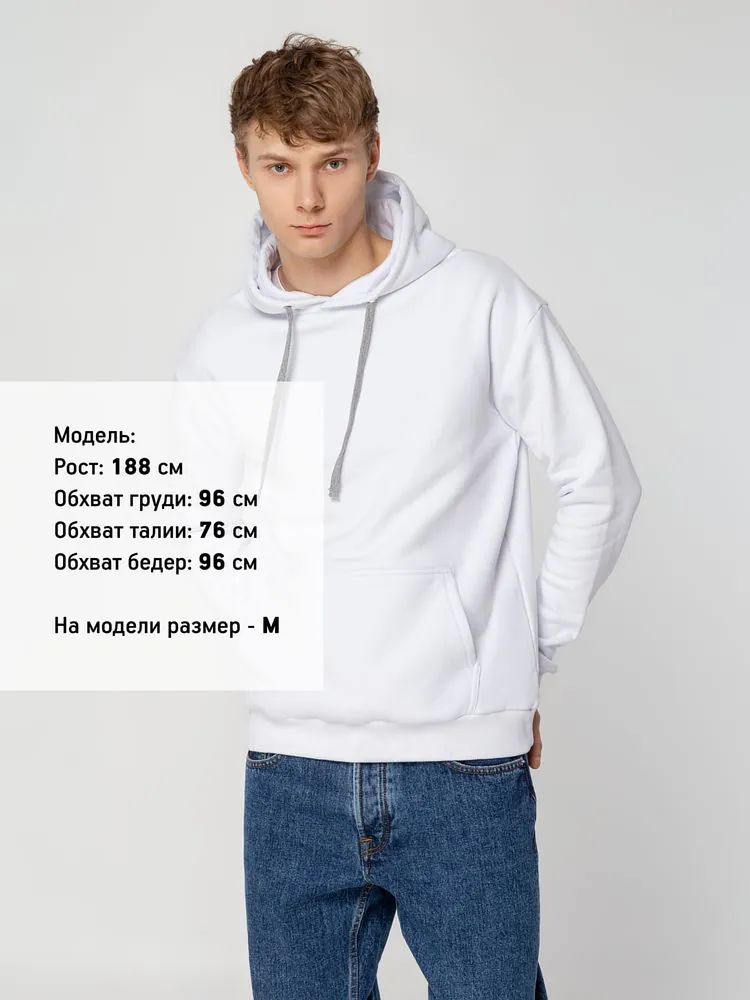 Толстовка с капюшоном Unit Kirenga Heavy, белая арт.6926.60