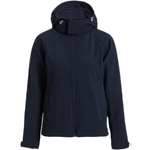 Куртка женская Hooded Softshell темно-синяя арт.JW937003