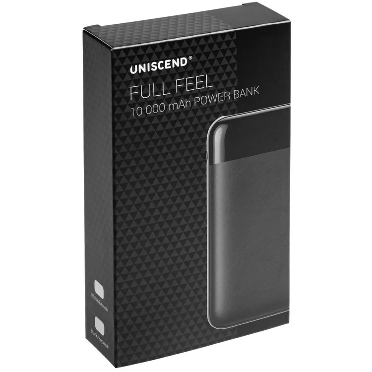 Внешний аккумулятор Uniscend Full Feel 10000 мАч с индикатором, черный арт.19994.30