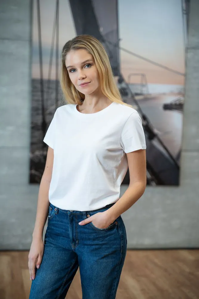 Футболка женская Ladies American U, белая арт.11149.60