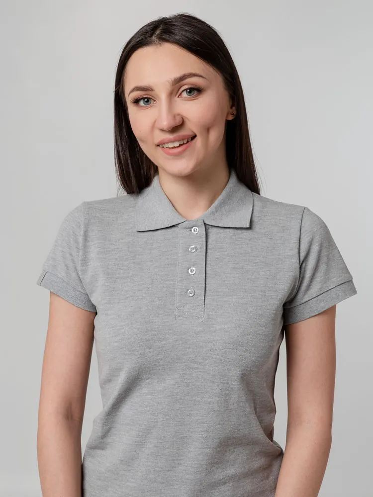 Рубашка поло женская Virma Premium Lady, серый меланж арт.11146.11