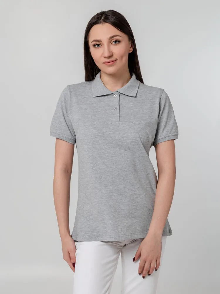 Рубашка поло женская Virma Stretch Lady, серый меланж арт.11144.11
