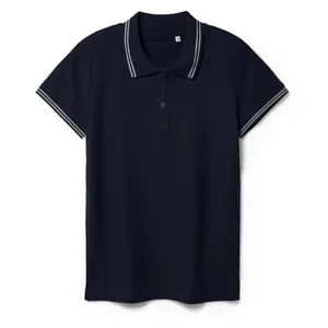 Рубашка поло женская Virma Stripes Lady, темно-синяя арт.11139.40