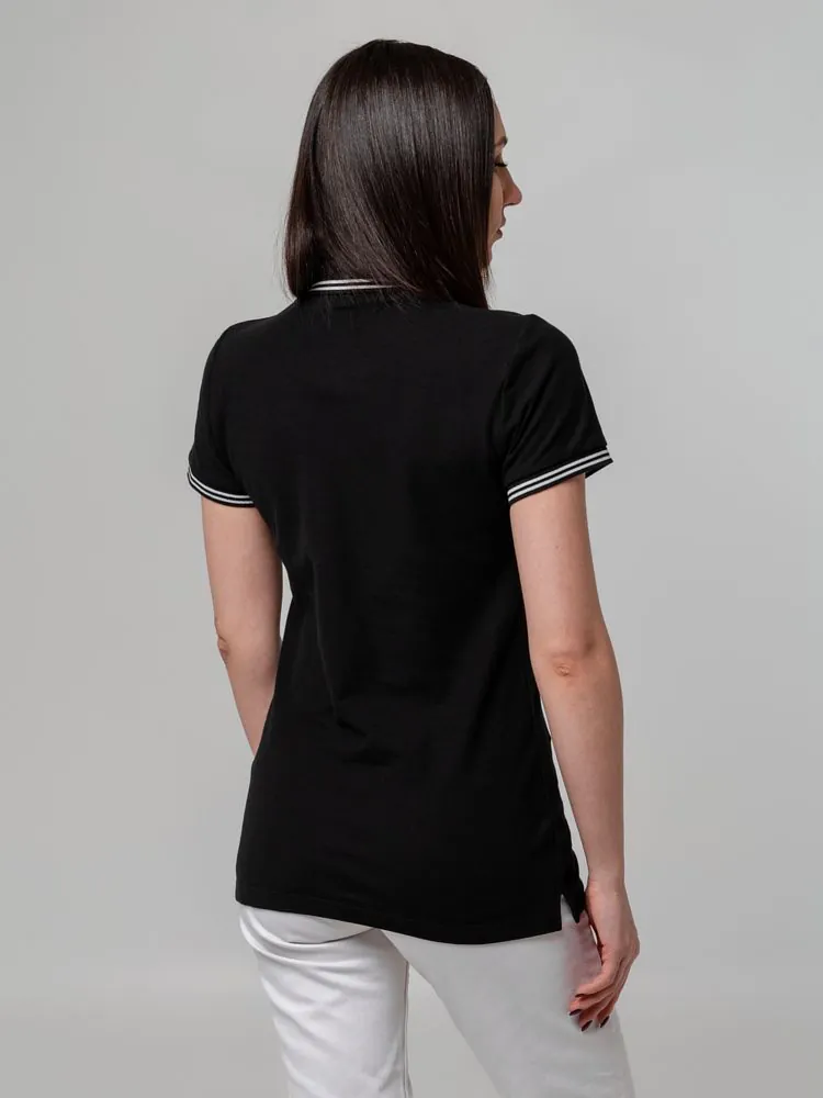 Рубашка поло женская Virma Stripes Lady, черная арт.11139.30