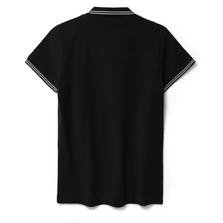 Рубашка поло женская Virma Stripes Lady, черная арт.11139.30