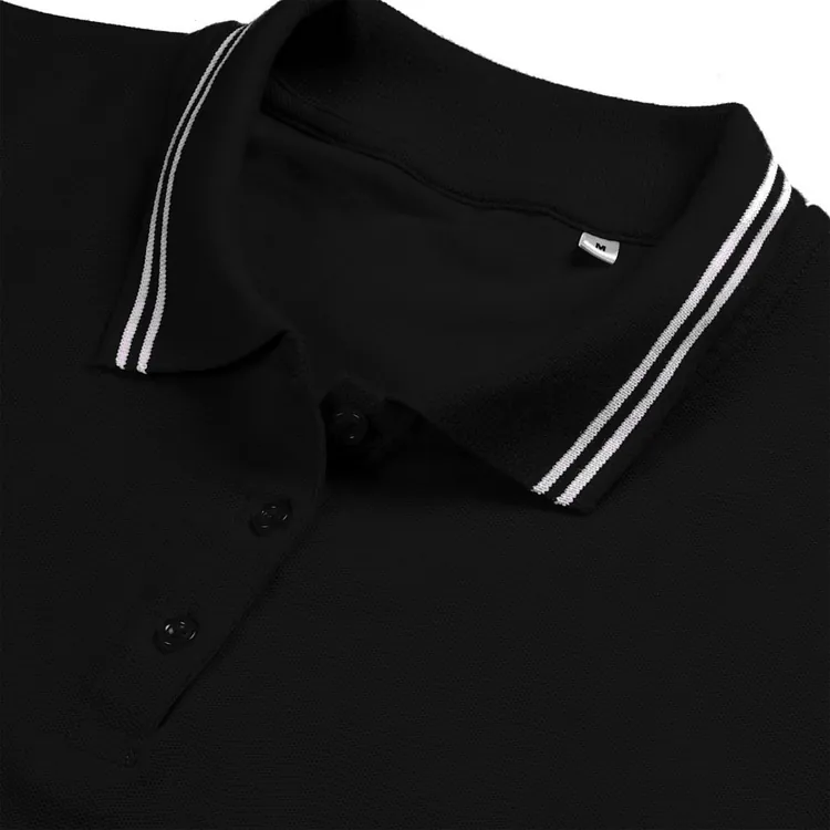 Рубашка поло женская Virma Stripes Lady, черная арт.11139.30