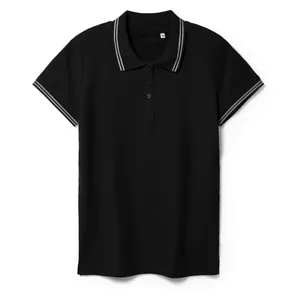 Рубашка поло женская Virma Stripes Lady, черная арт.11139.30