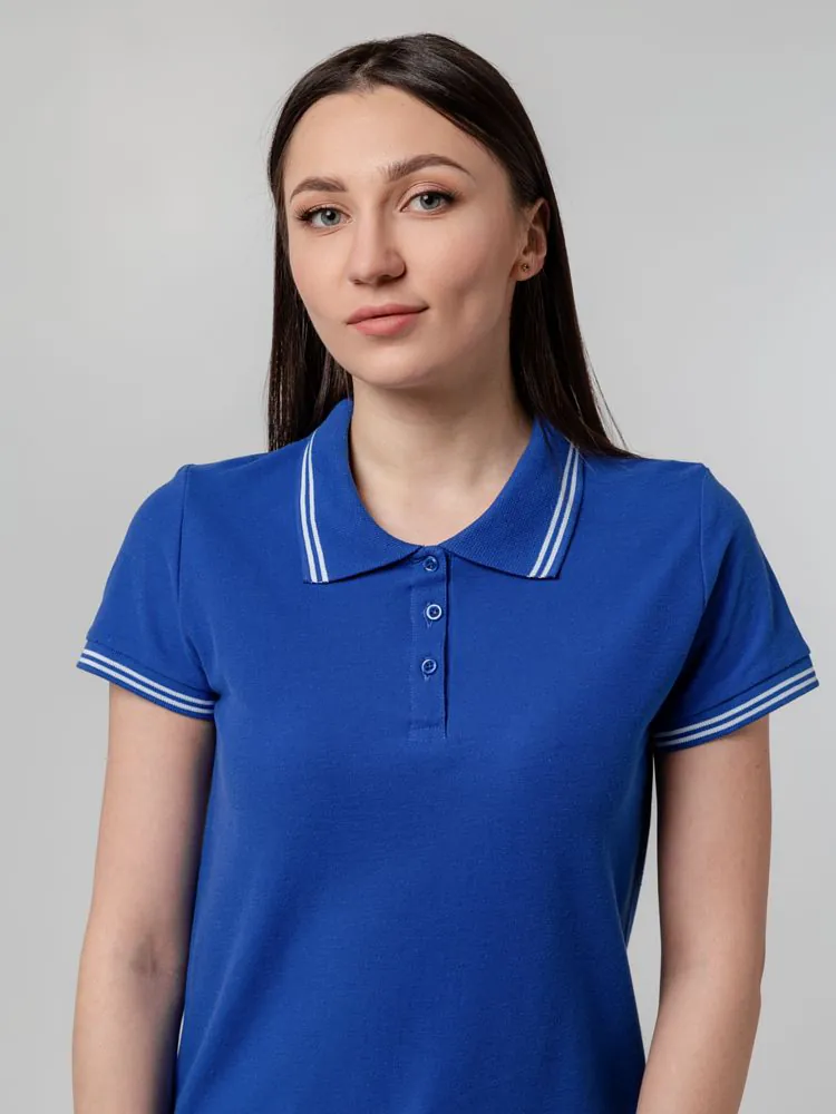 Рубашка поло женская Virma Stripes Lady, ярко-синяя арт.11139.44