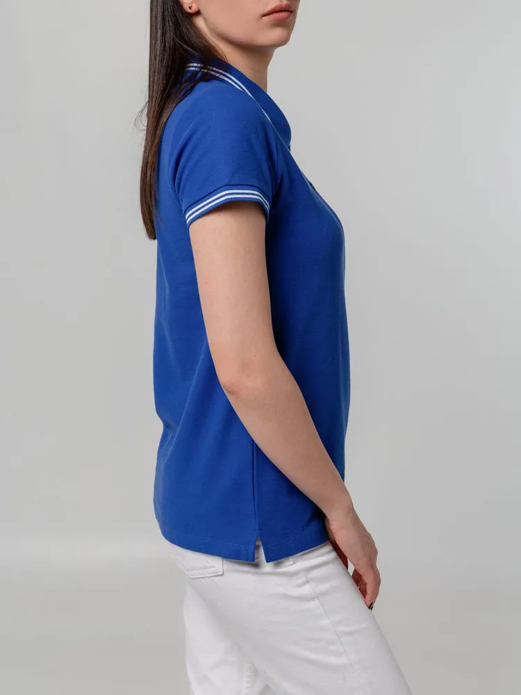 Рубашка поло женская Virma Stripes Lady, ярко-синяя арт.11139.44