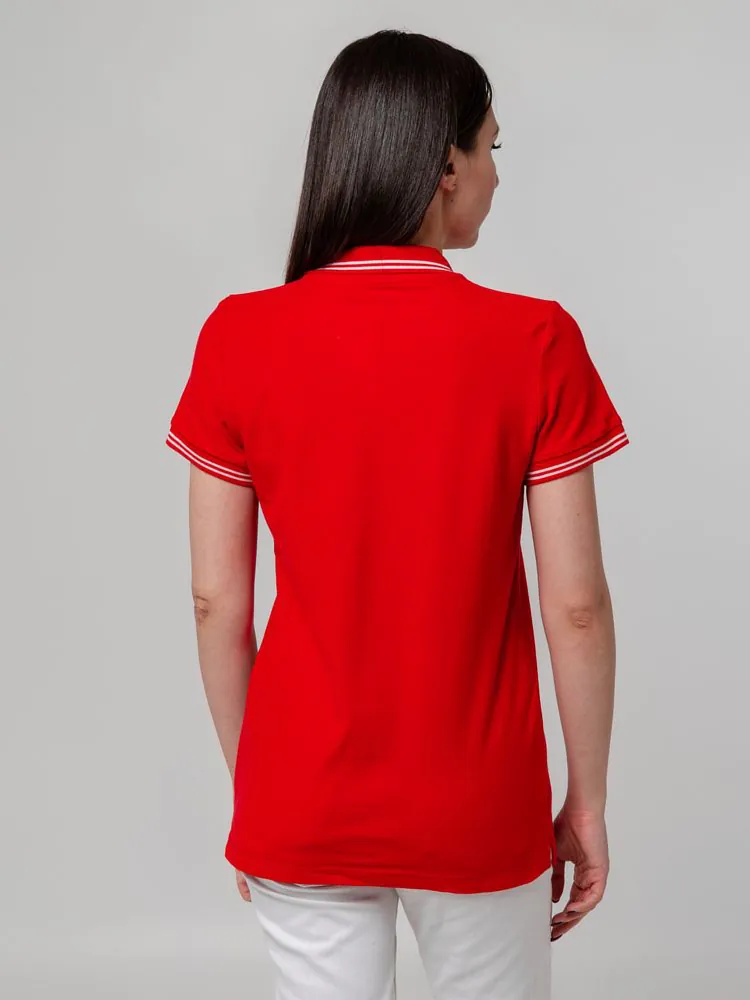 Рубашка поло женская Virma Stripes Lady, красная арт.11139.50