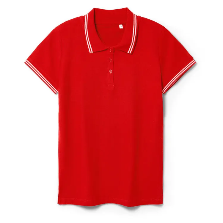 Рубашка поло женская Virma Stripes Lady, красная арт.11139.50