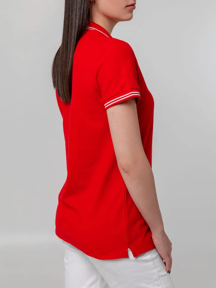 Рубашка поло женская Virma Stripes Lady, красная арт.11139.50